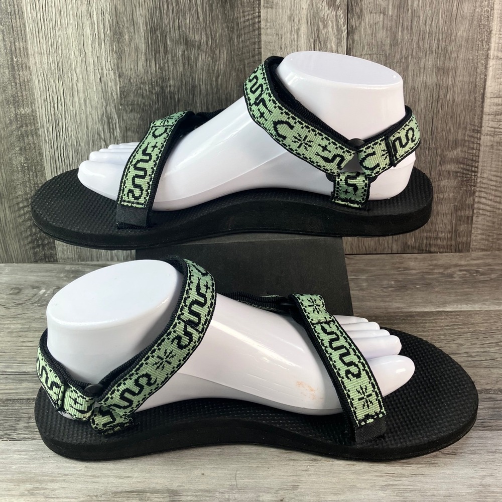 Teva Original Universal Green Black Geometric Sandals 1003987 Womens 9 Mens 7 - Picture 2 of 7